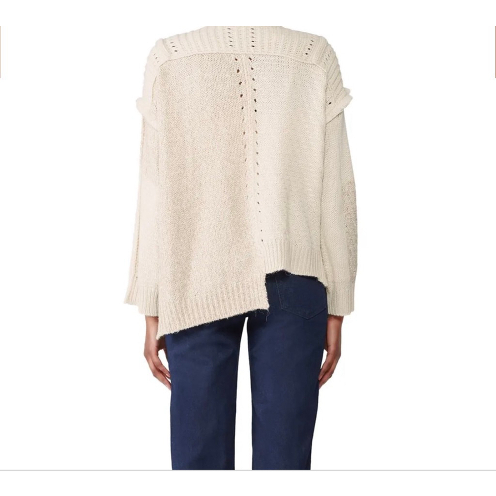 Nude (Italian Brand) Fringe Trim Luxe Wool Blend Sweater - Picture 3 of 5